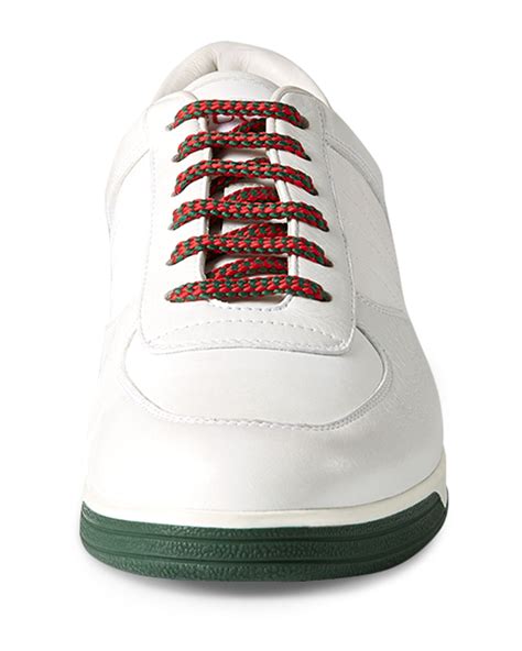 white leather gucci tennis shoes|classic white gucci sneakers.